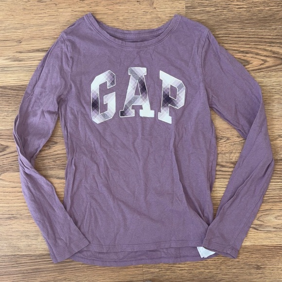 GAP Other - GAP Kids Purple Long Sleeve Graphic Plaid Tee